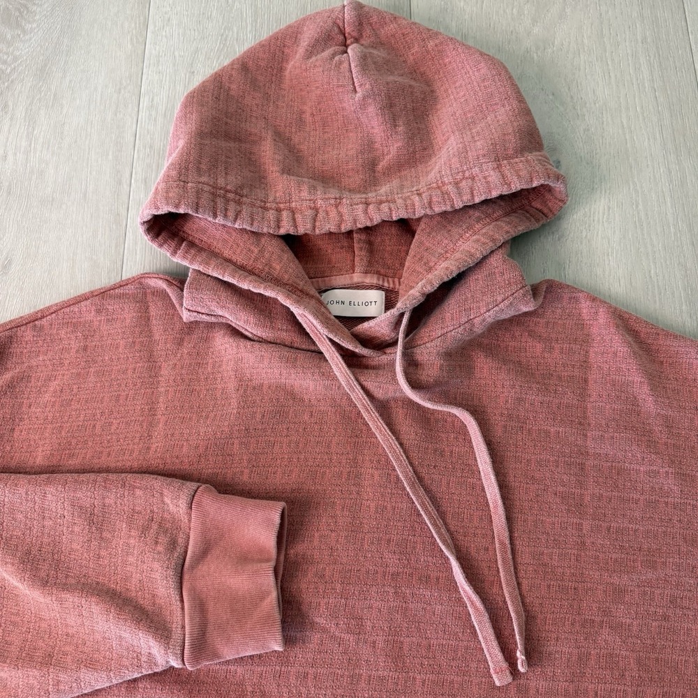 John Elliot Hoodie Pullover Sweatshirt Men's Size 2 Salmon Color Made in USA